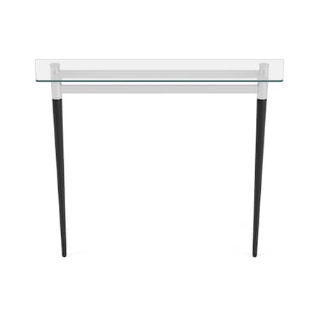 Lesro Siena Lounge Reception Sofa Table 40x15in Glass Top, Black SN0860